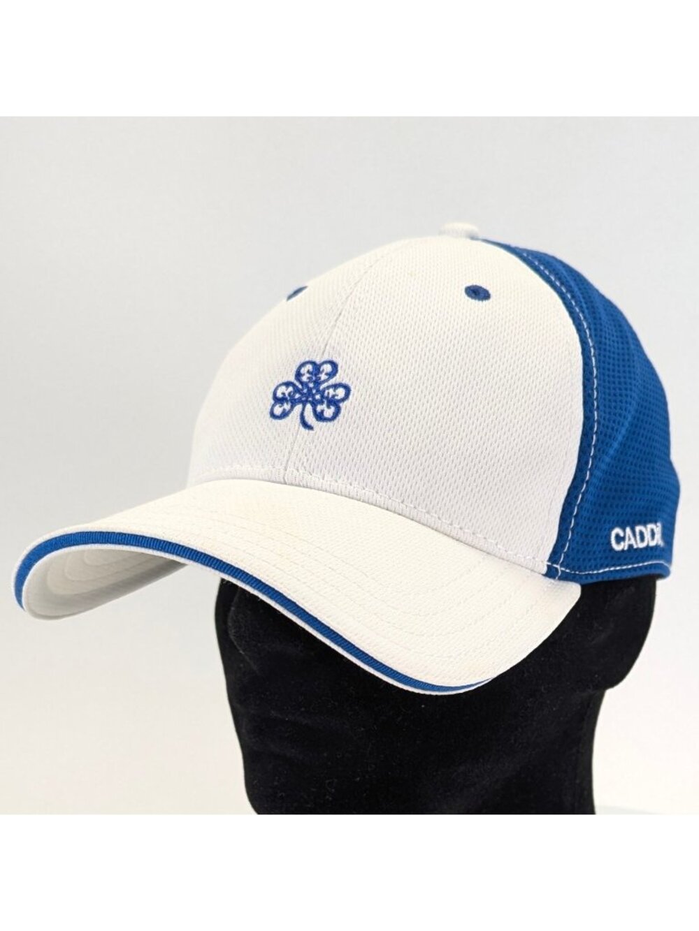 Erin Hills Golf Cap White Blue Clover Embroidered Adjustable Caddie Hat